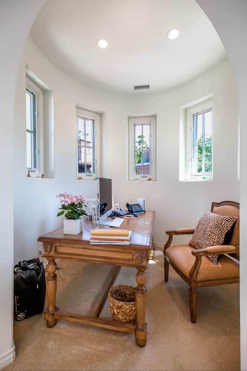 Study beneath a domed turret ceiling
